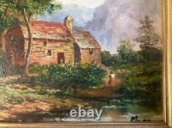 Beautiful Oil Painting on Wood Panel by Morrice House by the River Art