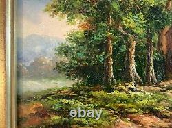 Beautiful Oil Painting on Wood Panel by Morrice House by the River Art