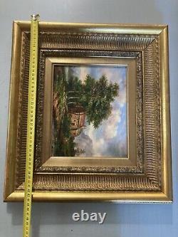 Beautiful Oil Painting on Wood Panel by Morrice House by the River Art