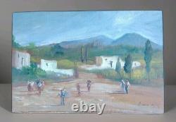 Beautiful Oil on Wood by Riccardo Capone, Italian School, Naples, 1960s