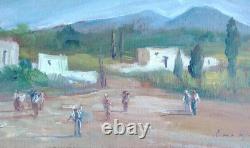 Beautiful Oil on Wood by Riccardo Capone, Italian School, Naples, 1960s