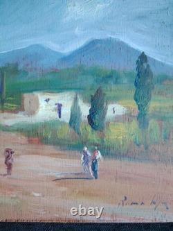 Beautiful Oil on Wood by Riccardo Capone, Italian School, Naples, 1960s