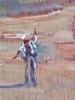 Beautiful Oil on Wood by Riccardo Capone, Italian School, Naples, 1960s