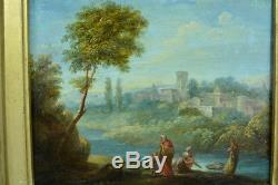 Beautiful Old Painting Hsb Francisque Millet Landscape Animated Landscape Moise Bible 17th