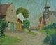 Beautiful Old Painting View Of Rue Summer Bourghelles Lille Impressionist S Monnatte
