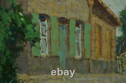 Beautiful Old Painting View Of Rue Summer Bourghelles Lille Impressionist S Monnatte