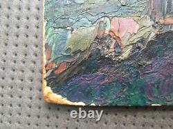 Beautiful Painting Landscape House Building 1950 Oil on Panel Hsp Signed Onde