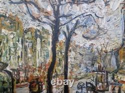 Beautiful Painting, Oil on Hardboard, Paris Boulevard Street Scene, Expressionism, 1950s