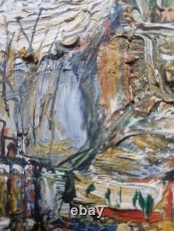 Beautiful Painting, Oil on Hardboard, Paris Boulevard Street Scene, Expressionism, 1950s