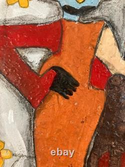 Beautiful Painting Panel Wood Raw Art Outsider Nabarus Isabelle Master Art Flower