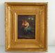 Beautiful Painting Romantic, Painting, Oil / Wood, Gilded Wood Frame, Mid Xix