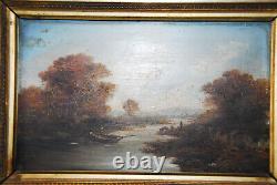 Beautiful Pair Of Tables Xixème, Oil On Wood, Signed