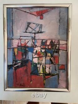 Beautiful Small 1960 Abstract Painting on Wood, 27 x 21 cm