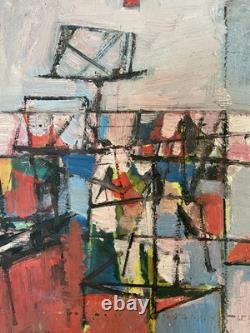 Beautiful Small 1960 Abstract Painting on Wood, 27 x 21 cm