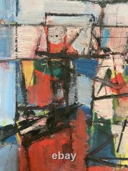 Beautiful Small 1960 Abstract Painting on Wood, 27 x 21 cm