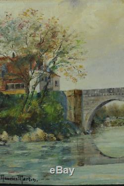 Beautiful Table Basque Country Bridge Orthez Landscape River Maurice Martin 1952