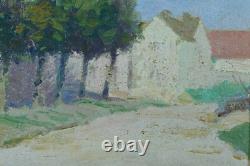 Beautiful little Impressionist painting Landscape of a tree-lined path 19th century