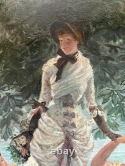 Beautiful oil on fine wood, late 19th century, signed Besson