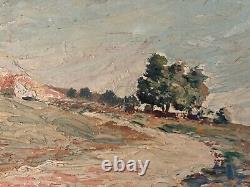 Beautiful oil painting on wood panel 1920 Impressionist landscape Impressionism