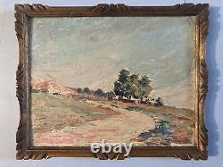 Beautiful oil painting on wood panel 1920 Impressionist landscape Impressionism