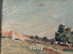 Beautiful oil painting on wood panel 1920 Impressionist landscape Impressionism