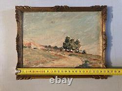 Beautiful oil painting on wood panel 1920 Impressionist landscape Impressionism