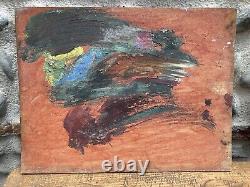 Beautiful oil painting on wood panel 1930 post-impressionist landscape farm fields