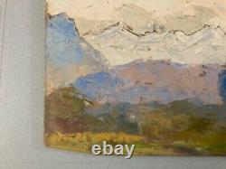 Beautiful oil painting on wooden panel 1900 impressionist landscape Fauvist color art