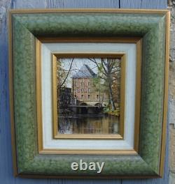 Beautiful oil signed LE VIEUX MOULIN CHARLEVILLE MEZIERES Arthur Rimbaud ARDENNES