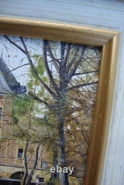 Beautiful oil signed LE VIEUX MOULIN CHARLEVILLE MEZIERES Arthur Rimbaud ARDENNES