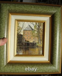 Beautiful oil signed LE VIEUX MOULIN CHARLEVILLE MEZIERES Arthur Rimbaud ARDENNES