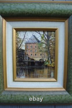 Beautiful oil signed LE VIEUX MOULIN CHARLEVILLE MEZIERES Arthur Rimbaud ARDENNES