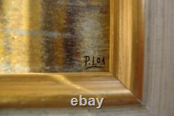 Beautiful oil signed LE VIEUX MOULIN CHARLEVILLE MEZIERES Arthur Rimbaud ARDENNES