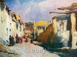 Beautiful painting on panel in a carved wooden frame, signed R. Giardi, 1900