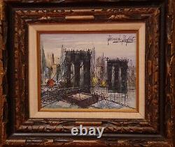 Bernard Buffet (after) Oil On Sign Shd Bridge Of Brooklyn Circa 1968