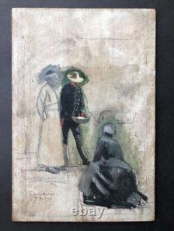 Bernard Louis Borione Religious Study Woman Kneeling Military Uniform Painting