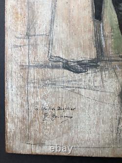 Bernard Louis Borione Religious Study Woman Kneeling Military Uniform Painting