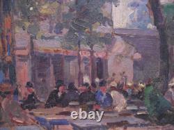 Bistro Terrace, lively guinguette. Germain Jacob, 19th–20th century, Paris, absinthe, café