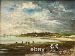 Breton Coast, Fishing Scene. HSP, signed. 12.5x17 cm