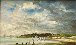 Breton Coast, Fishing Scene. HSP, signed. 12.5x17 cm