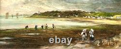 Breton Coast, Fishing Scene. HSP, signed. 12.5x17 cm