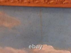 Brison Oil on Wood Pedlars Cart Dog Signed M Brison 19th Century