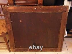 Brison Oil on Wood Pedlars Cart Dog Signed M Brison 19th Century