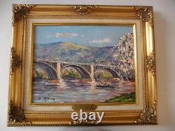 Bruno Retaux Very Beautiful Oil The Bridge To The English Rouen