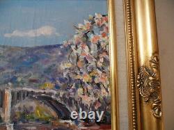 Bruno Retaux Very Beautiful Oil The Bridge To The English Rouen