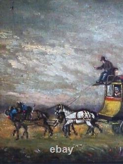 CHARMING NAIVE PAINTING XIXth-THE CARAVAN OF AMIENS, ARRAS & LILLE-ANONYMOUS