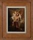 Christ Oil On Mahogany French School 19th Vintage Antique Painting Table