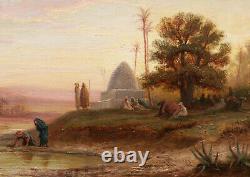 Carl Rudolf S. Huber Austrian Orientalist Painting As Seen Egypt Eastern Landscape