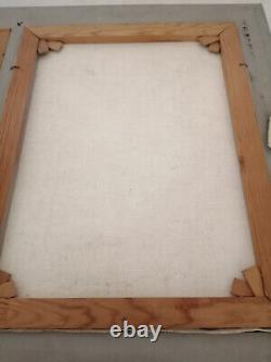 Carved wooden trumeau mirror adorned with an oil on canvas countryside landscape