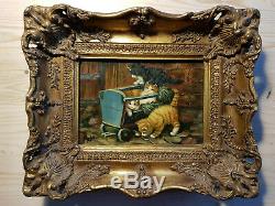 Carvers & Gilders Oil On Canvas 4 Kittens Picture Makers England